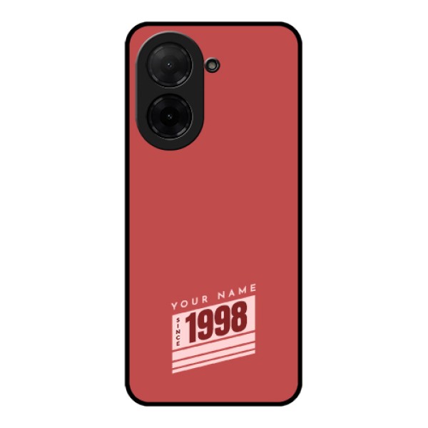 Poco C71 Custom Glass Phone Case - Red Custom Year Of Birth Design Poco C71 Custom Glass Phone Case - Red Custom Year Of Birth Design