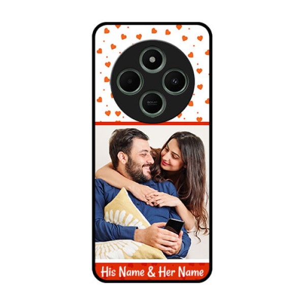Poco C75 5G Custom Glass Phone CaseOrange Love Symbol Design