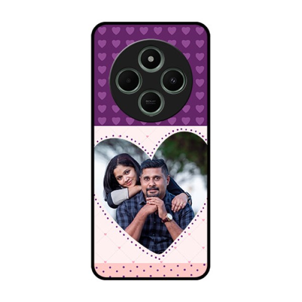 Poco C75 5G Custom Glass Phone CaseViolet Love Dots Design