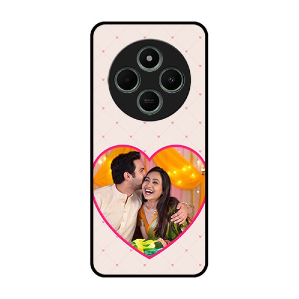 Poco C75 5G Custom Glass Phone CaseHeart Shape Design