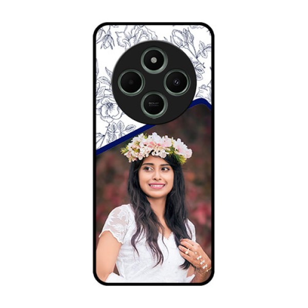 Poco C75 5G Custom Glass Phone CaseClassy Floral Design
