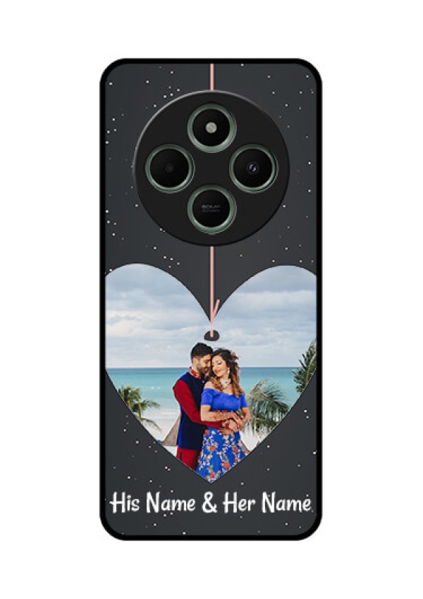 Poco C75 5G Custom Glass Phone CaseHanging Heart Design