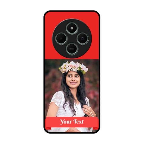 Poco C75 5G Custom Glass Phone CaseSimple Red Color Design