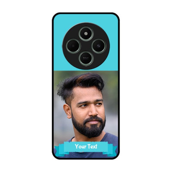 Poco C75 5G Custom Glass Phone CaseBlue Color Design Poco C75 5G Custom Glass Phone CaseBlue Color Design