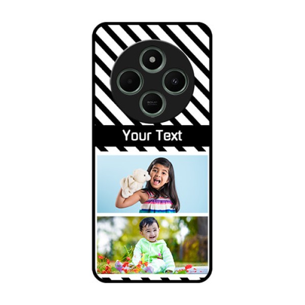 Poco C75 5G Custom Glass Phone CaseBlack And White Stripes Design Poco C75 5G Custom Glass Phone CaseBlack And White Stripes Design