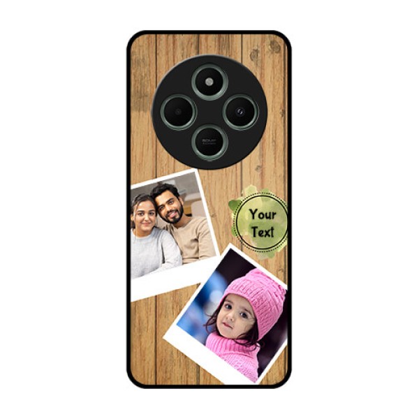 Poco C75 5G Custom Glass Phone CaseWooden Texture Design