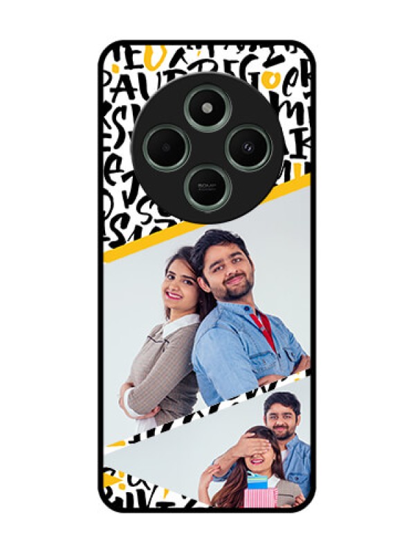 Custom Poco C75 5G Custom Glass Phone CaseLetters Pattern Design