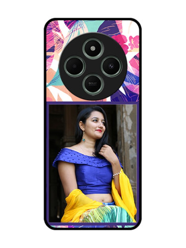 Custom Poco C75 5G Custom Glass Phone CaseAbstract Floral Design