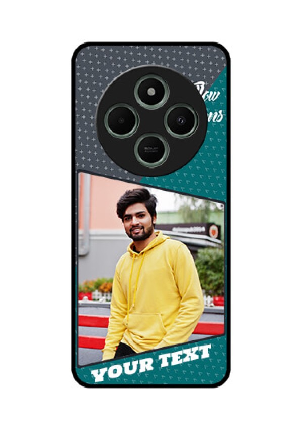 Poco C75 5G Custom Glass Phone CaseBackground Pattern Design With Quote