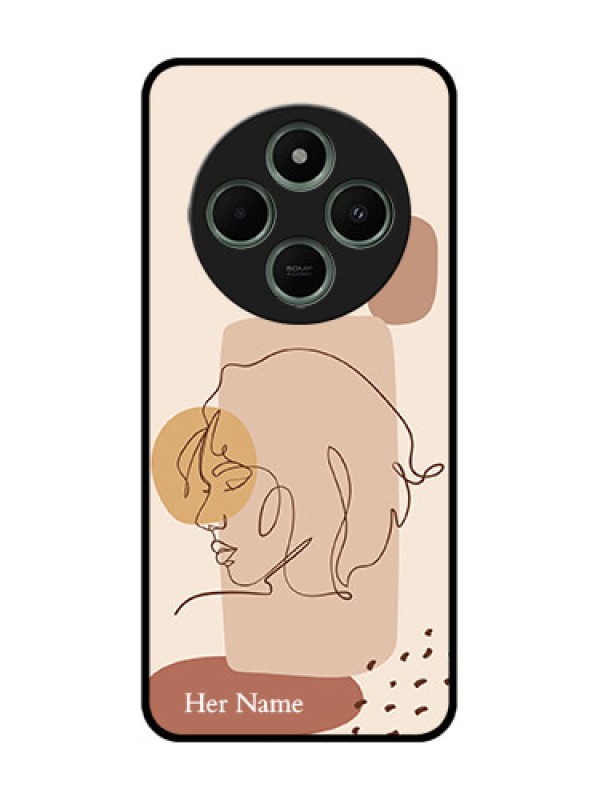 Custom Poco C75 5G Custom Glass Phone CaseCalm Woman Line Art Design