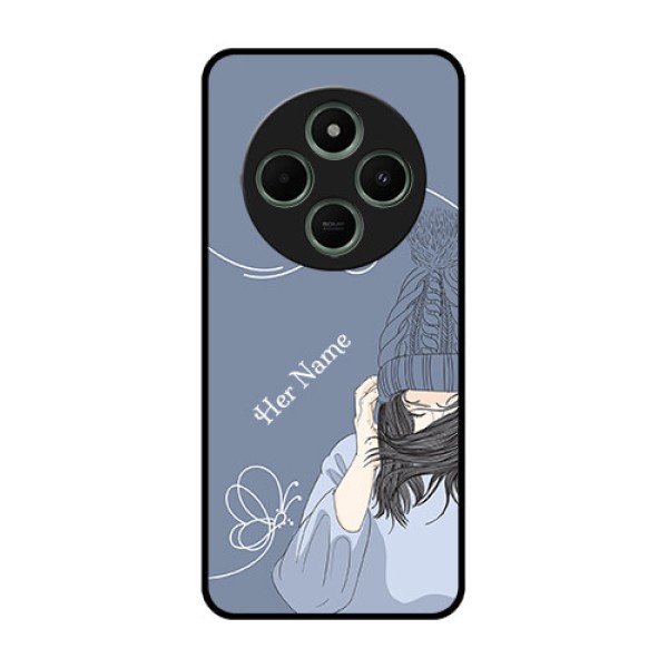 Poco C75 5G Custom Glass Phone CaseGirl In Winter Outfit Design Poco C75 5G Custom Glass Phone CaseGirl In Winter Outfit Design