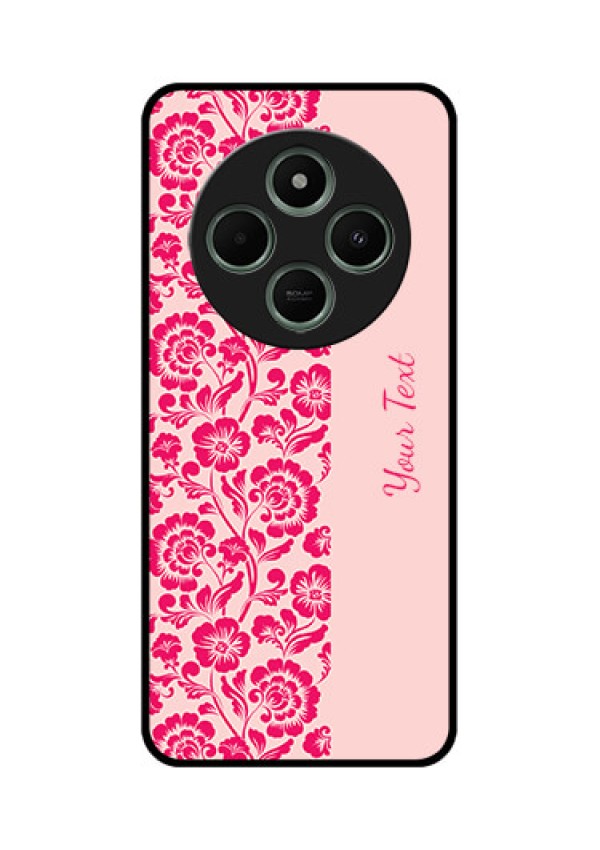 Poco C75 5G Custom Glass Phone CaseAttractive Floral Pattern Design
