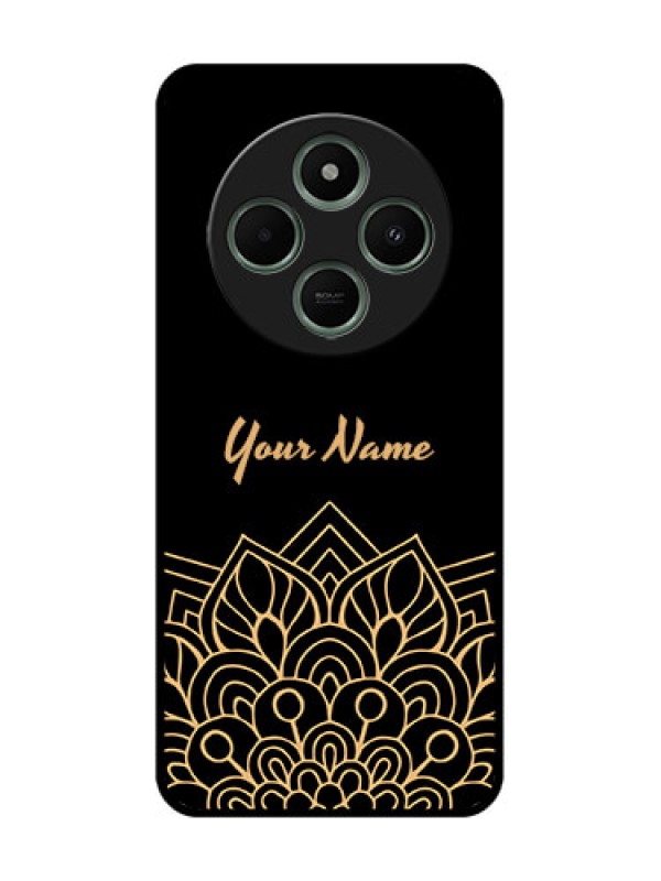 Custom Poco C75 5G Custom Glass Phone CaseGolden Mandala Design