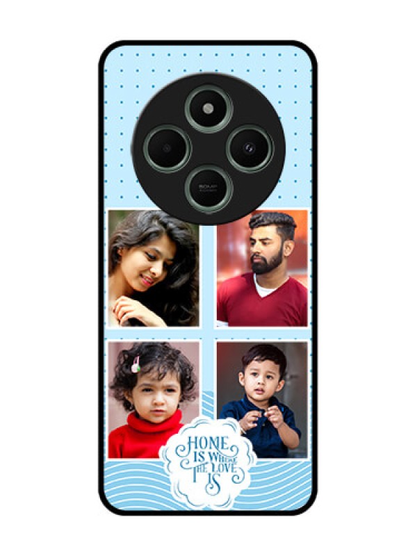 Custom Poco C75 5G Custom Glass Phone CaseCute Love Quote With 4 Pic Upload Design