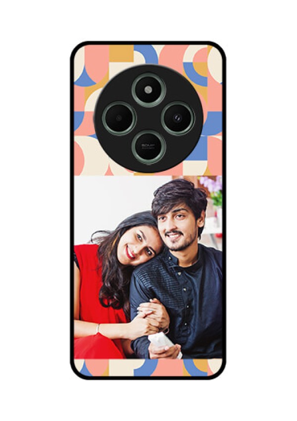 Poco C75 5G Custom Glass Phone CaseSemi - Circle Maze Pattern Design