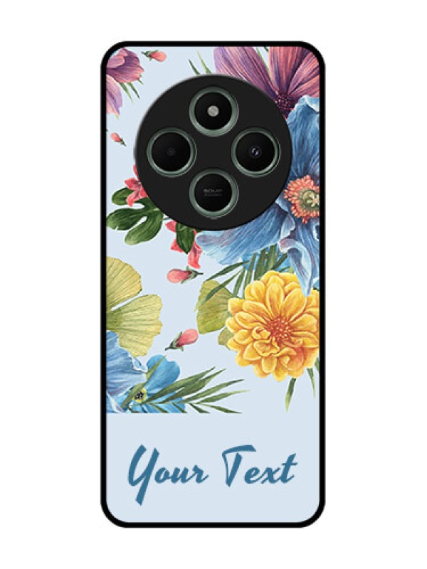 Custom Poco C75 5G Custom Glass Phone CaseStunning Watercolored Flowers Painting Design