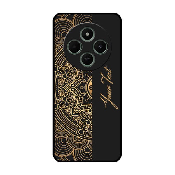 Poco C75 5G Custom Glass Phone CaseMandala Art With Custom Text Design Poco C75 5G Custom Glass Phone CaseMandala Art With Custom Text Design