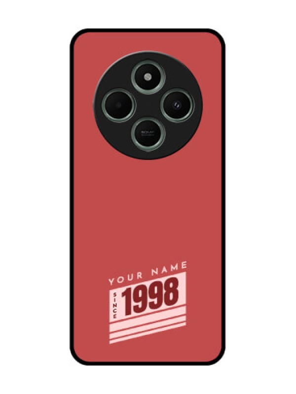 Custom Poco C75 5G Custom Glass Phone CaseRed Custom Year Of Birth Design