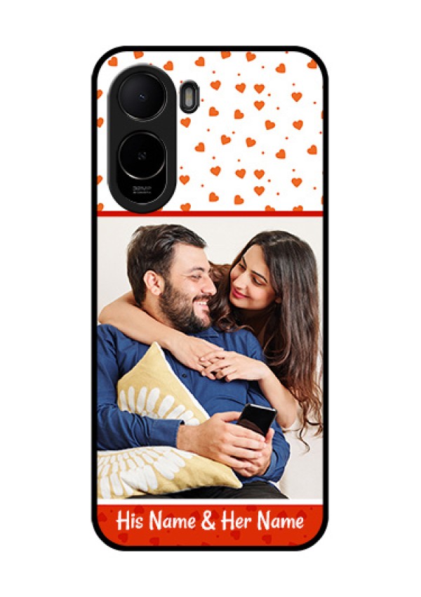 Poco C81 Custom Glass Phone Case - Orange Love Symbol Design