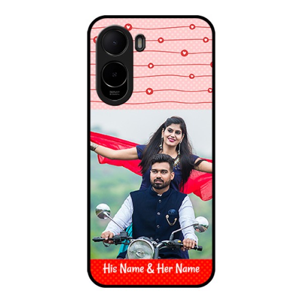 Poco C81 Custom Glass Phone Case - Red Pattern Case Design