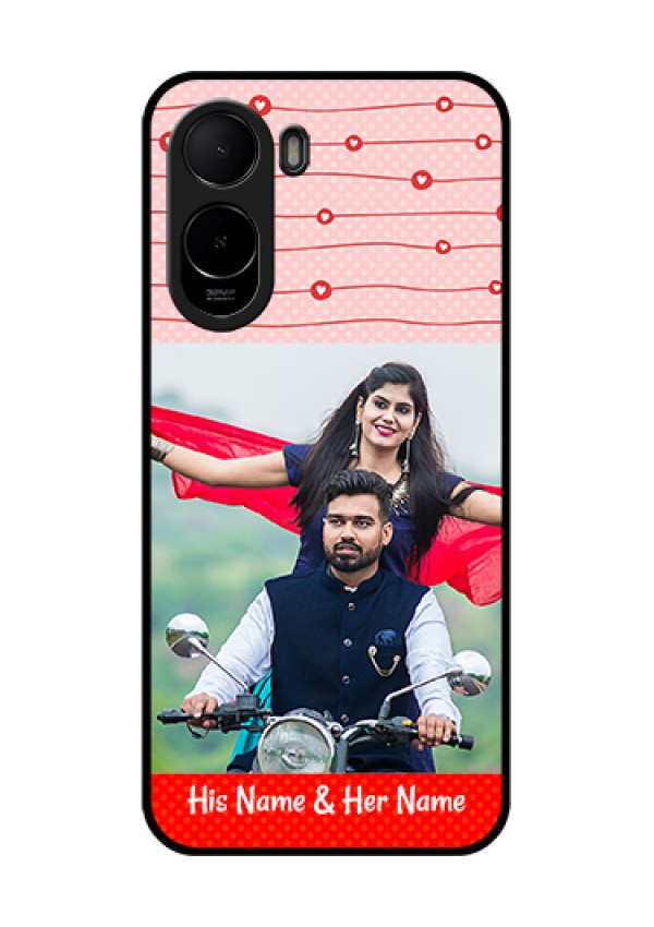 Poco C81 Custom Glass Phone Case - Red Pattern Case Design