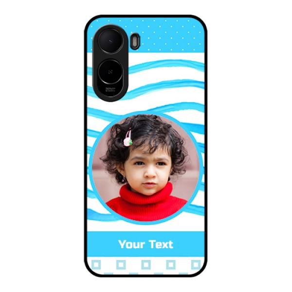 Poco C81 Custom Glass Phone Case - Simple Blue Case Design