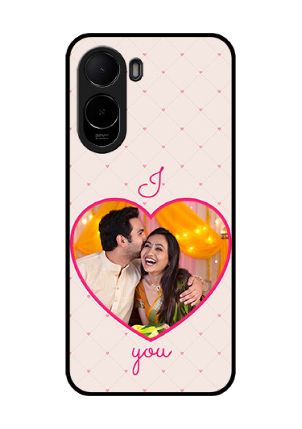 Poco C81 Custom Glass Phone Case - Heart Shape Design
