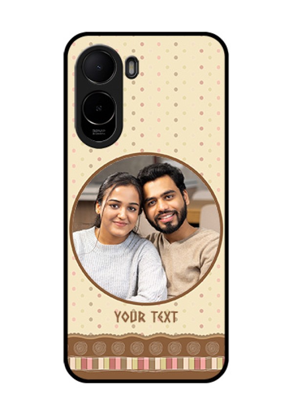 Poco C81 Custom Glass Phone Case - Brown Dotted Mobile Case Design