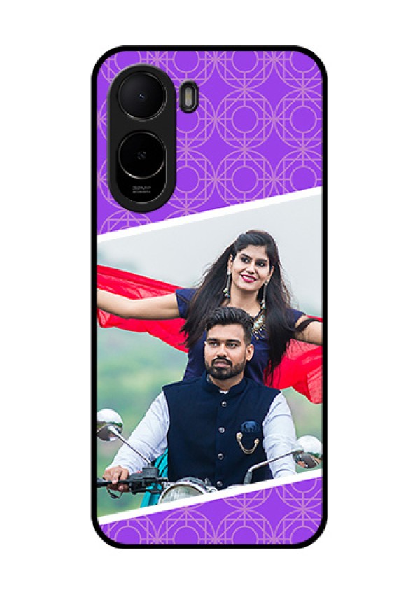 Poco C81 Custom Glass Phone Case - Violet Color Pattern Design