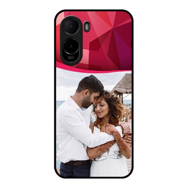Poco C81 Custom Glass Phone Case - Red Abstract Design
