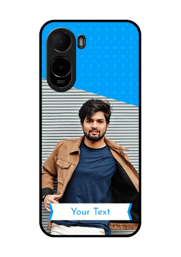 Poco C81 Custom Glass Phone Case - Simple Blue Color Design