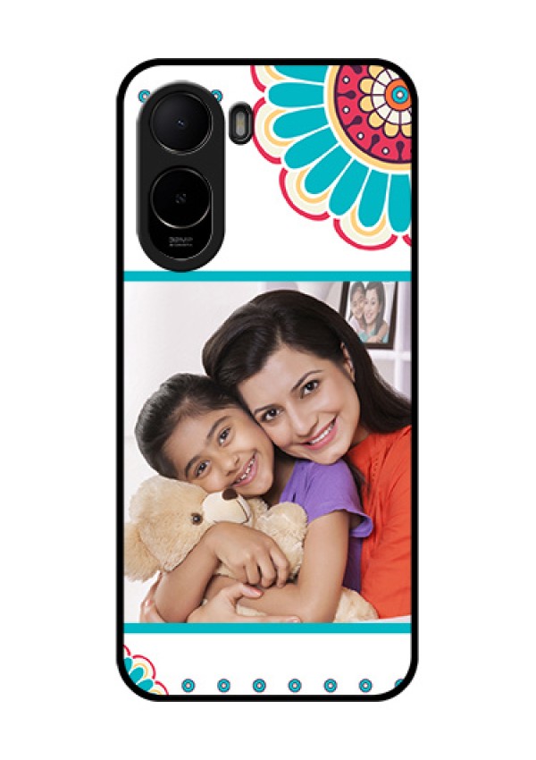Poco C81 Custom Glass Phone Case - Flower Design