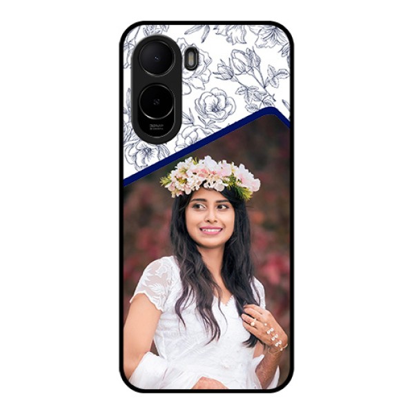 Poco C81 Custom Glass Phone Case - Classy Floral Design