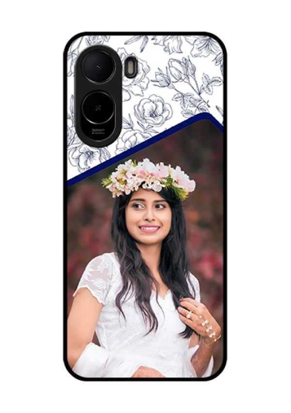 Poco C81 Custom Glass Phone Case - Classy Floral Design