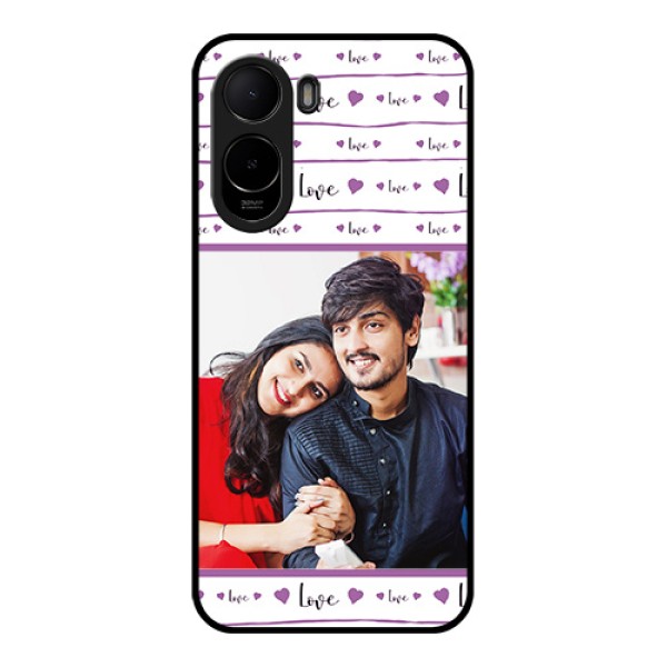 Poco C81 Custom Glass Phone Case - Couples Heart Design