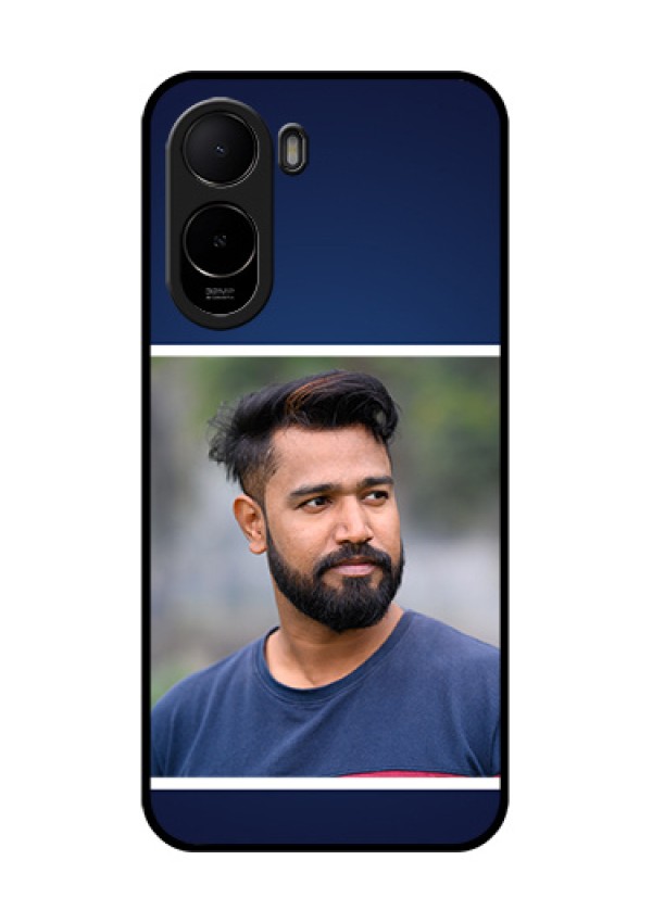 Poco C81 Custom Glass Phone Case - Simple Royal Blue Design