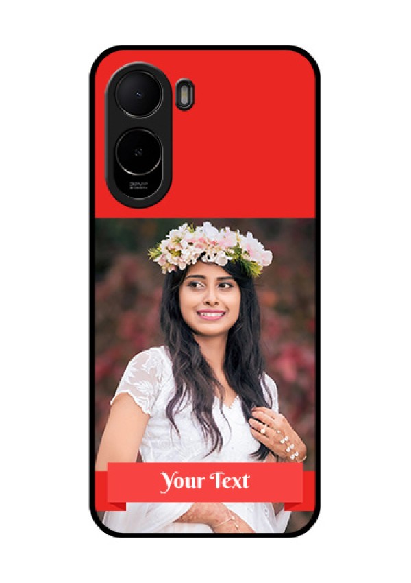 Poco C81 Custom Glass Phone Case - Simple Red Color Design