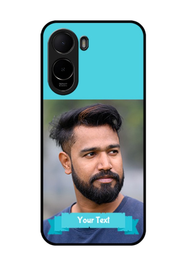 Poco C81 Custom Glass Phone Case - Blue Color Design