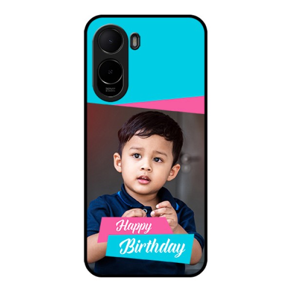 Poco C81 Custom Glass Phone Case - Image Holder With 2 Color Design