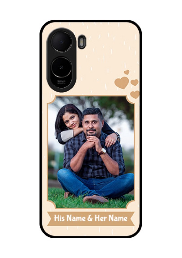 Poco C81 Custom Glass Phone Case - With Confetti Love Design