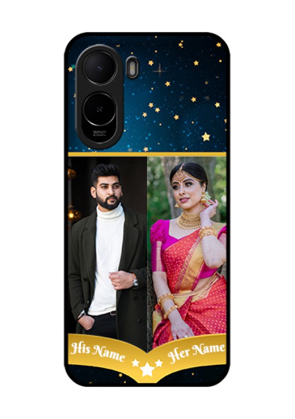 Poco C81 Custom Glass Phone Case - Galaxy Stars Backdrop Design