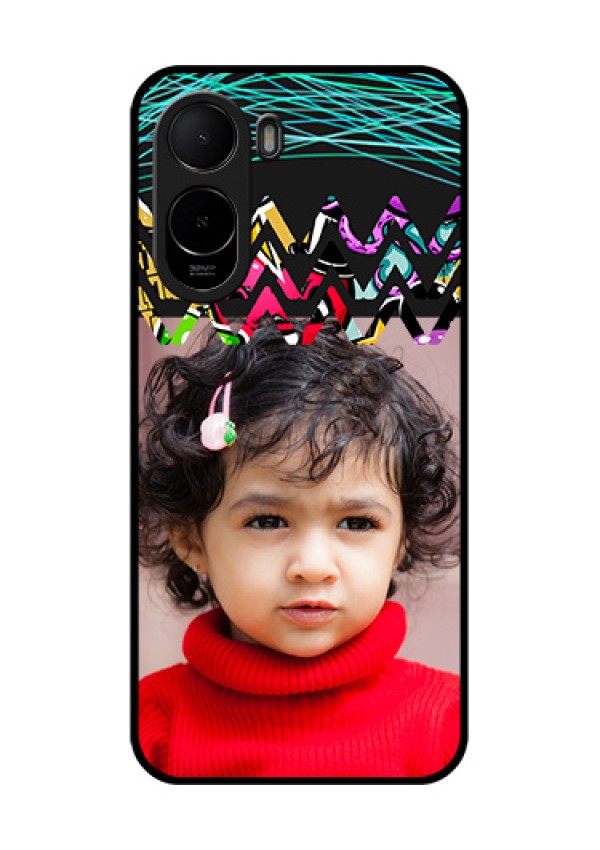 Poco C81 Custom Glass Phone Case - Neon Abstract Design