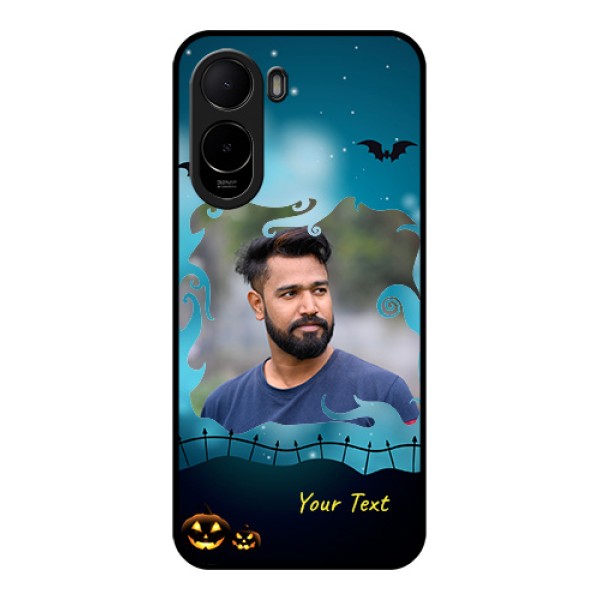 Poco C81 Custom Glass Phone Case - Halloween Frame Design