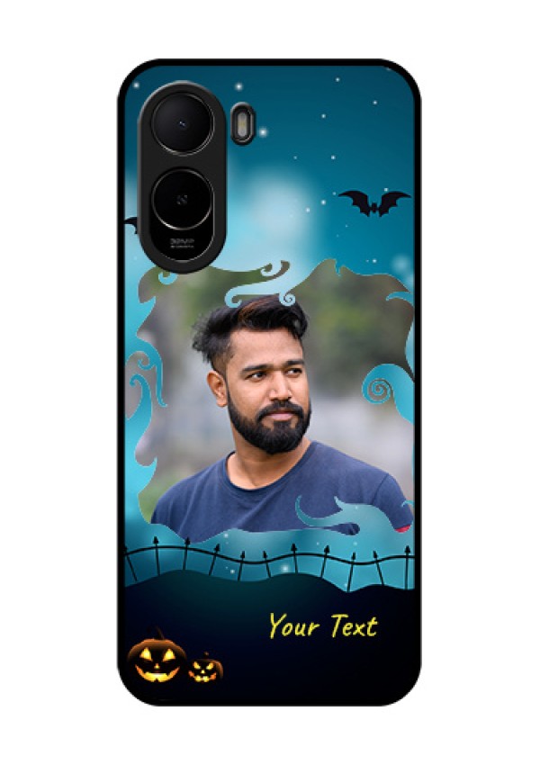 Poco C81 Custom Glass Phone Case - Halloween Frame Design