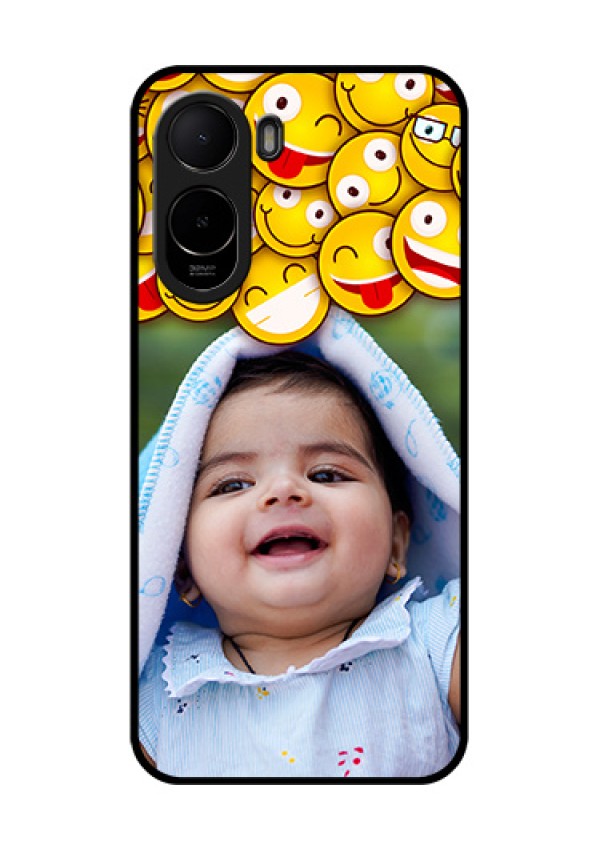 Poco C81 Custom Glass Phone Case - With Smiley Emoji Design