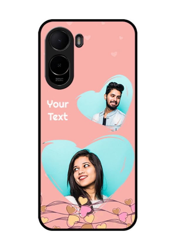 Poco C81 Custom Glass Phone Case - Love Doodle Design