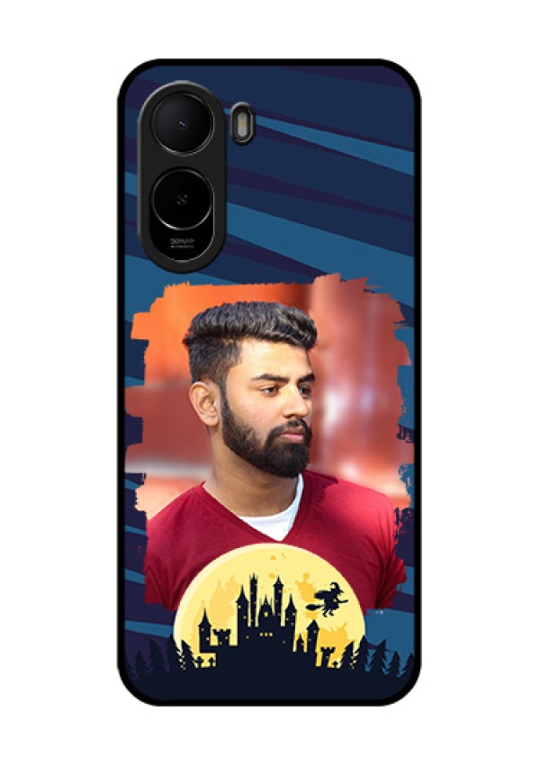 Poco C81 Custom Glass Phone Case - Halloween Witch Design