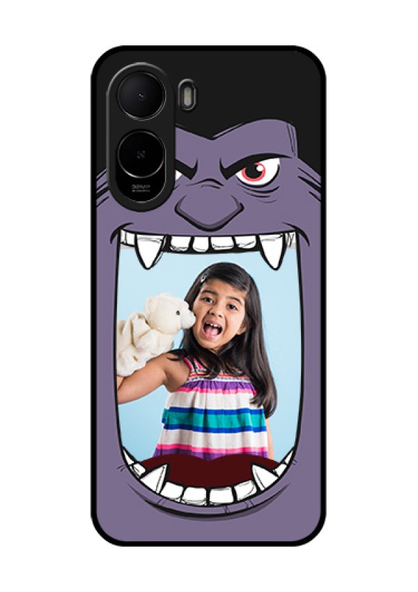 Poco C81 Custom Glass Phone Case - Angry Monster Design