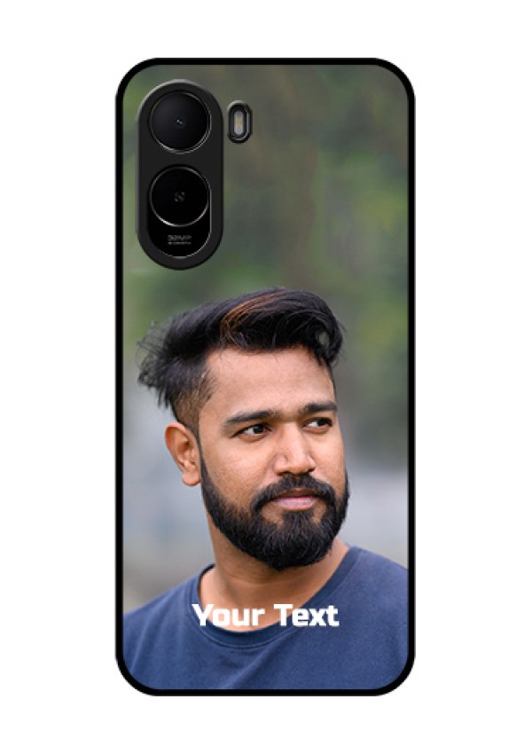 Poco C81 Custom Glass Phone Case - Photo With Text Design