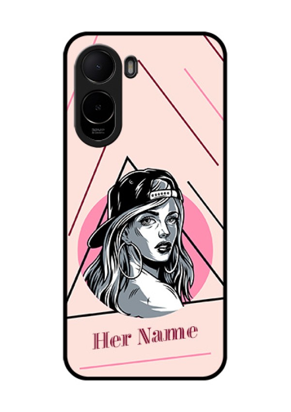 Poco C81 Custom Glass Phone Case - Rockstar Girl Design